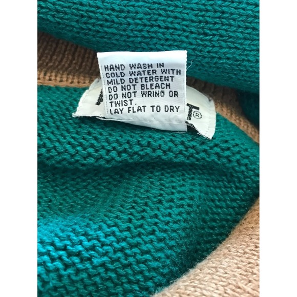 Vintage Koret 1990s Equestrian theme Horses Animal Preppy Knit Cardigan Sz Large - Picture 6 of 6